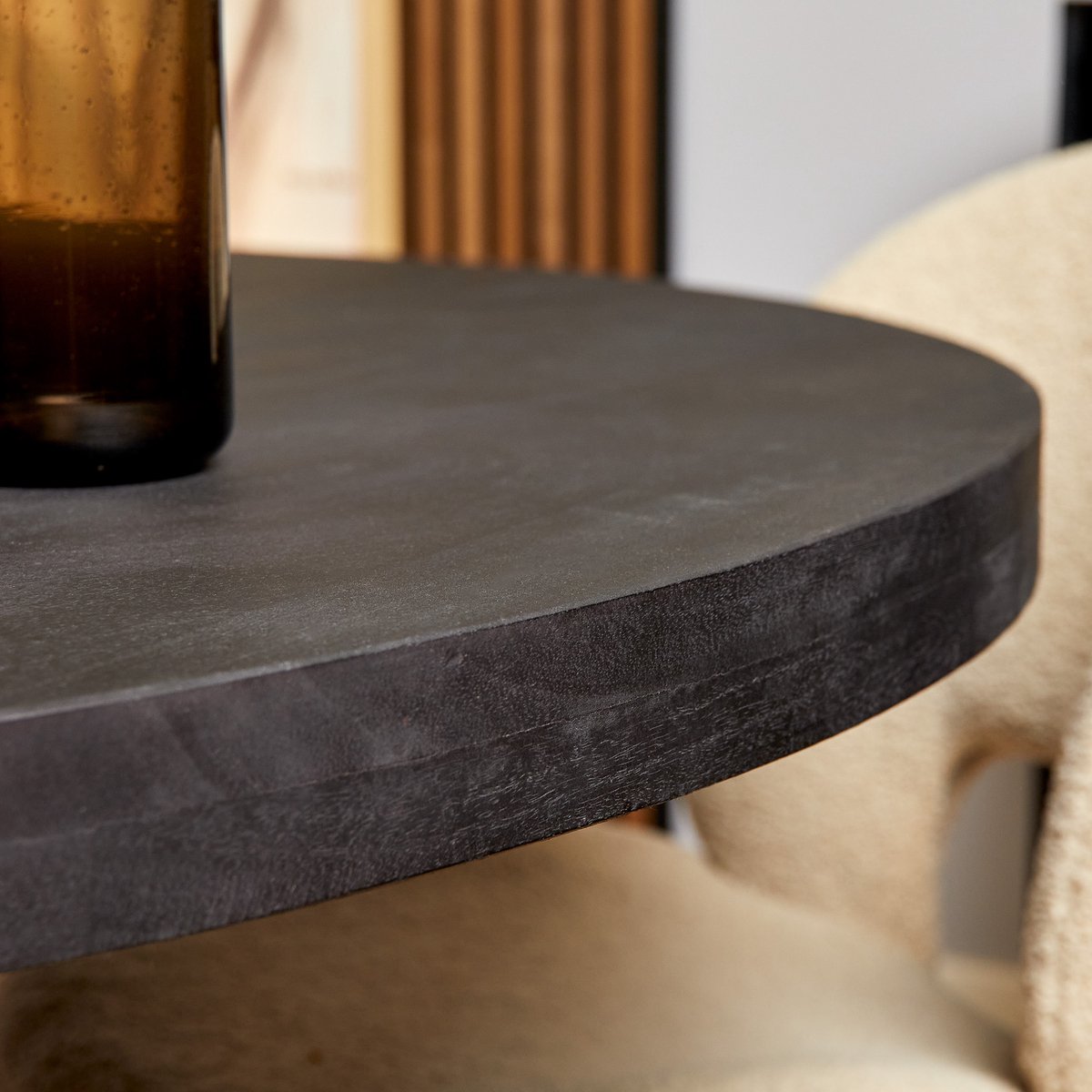 Dining table Milan - Round dining table - Black dining table 150 cm