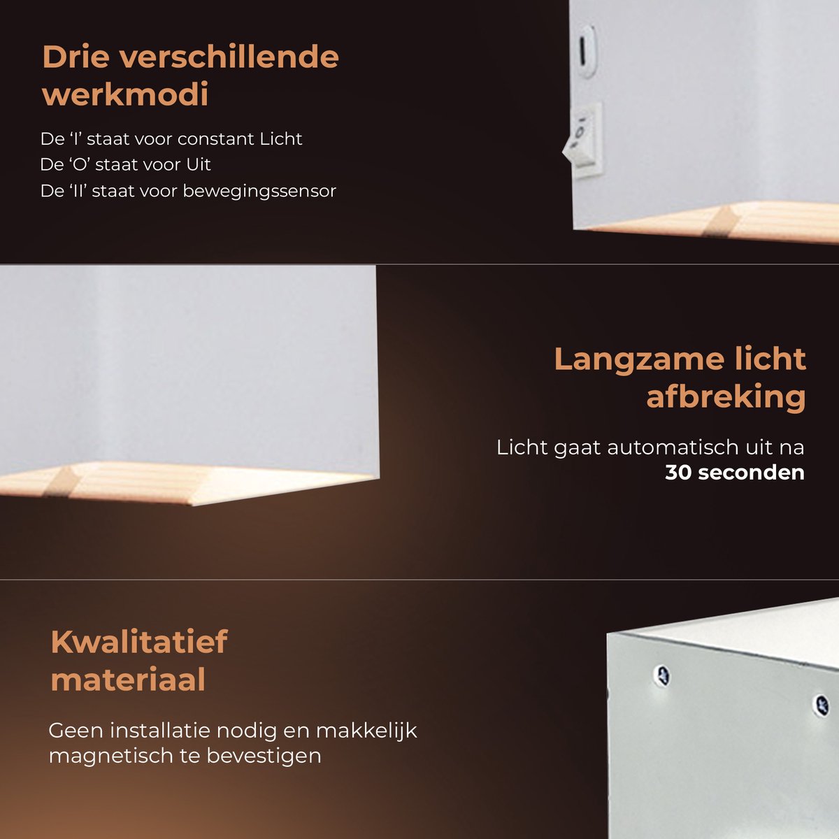 Wandlamp Oplaadbaar - 2 Stuks - Wandlamp Binnen - Draadloos - Smart - Oplaadbaar - Muurlamp - Woonkamer - Badkamer - Kinderkamer - Slaapkamer - Wit