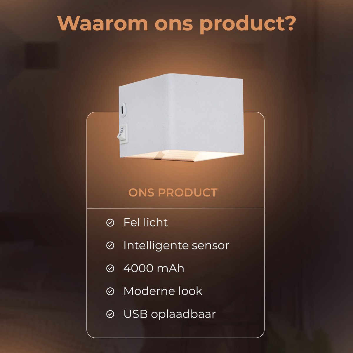Wandlamp Oplaadbaar - 2 Stuks - Wandlamp Binnen - Draadloos - Smart - Oplaadbaar - Muurlamp - Woonkamer - Badkamer - Kinderkamer - Slaapkamer - Wit