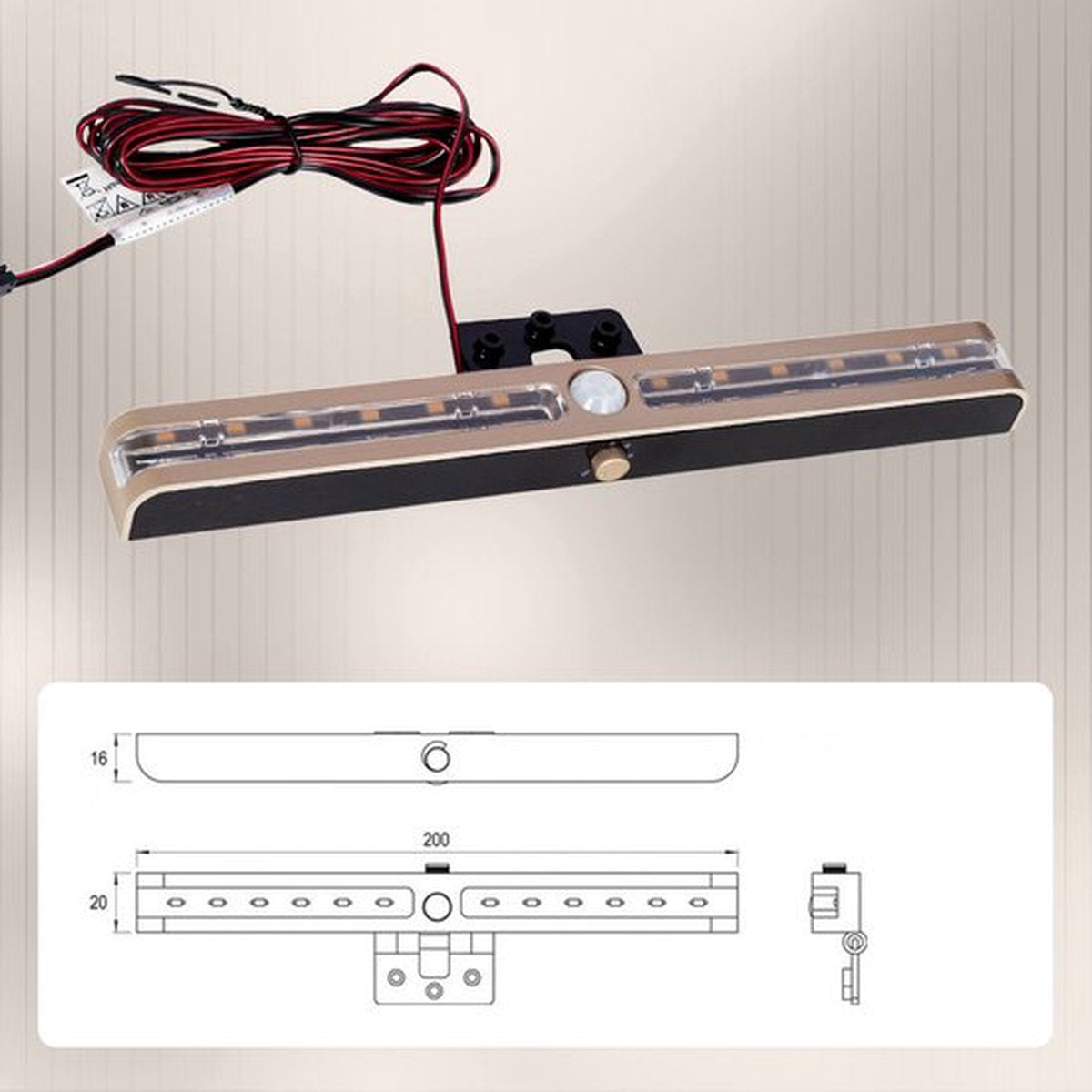 Bed LED verlichting met sensor 2 stuks - uitstapverlichting - bedlamp - nachtlamp - instelbare brandduur - Kunststof - 3400K Wit licht - 1,6 cm - RVS