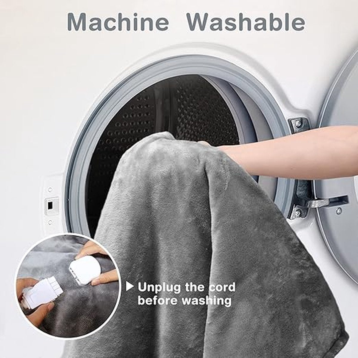 Elektrische deken - 180x150 cm - 2-persoons onderdeken - 140W - Automatische uitschakeling - Oververhittingsbeveiliging - 4 standen - Warmtedeken - Grijs