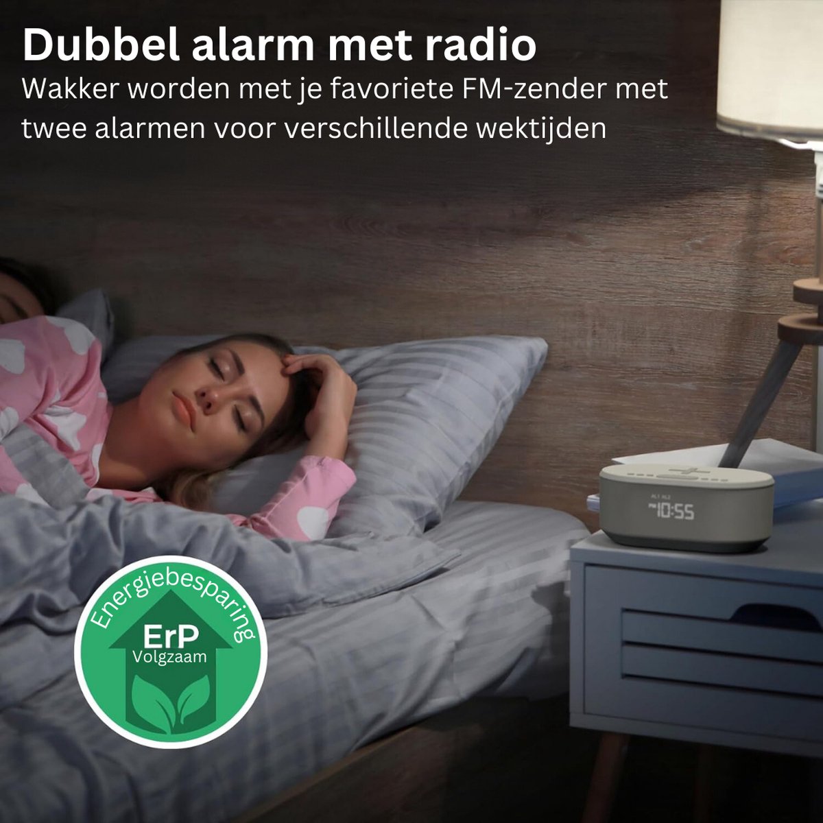 Radiowekker - Digitale wekker met draadloze oplader, wekkerradio digitaal met Bluetooth, USB-oplader, dimbaar LED-display en dubbel alarm, wekker (Wit)