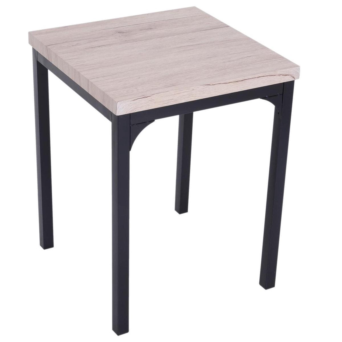 Compacte Eettafelset met 2 Stoelen - Eetkamertafel met eetkamerstoelen - Balkonset - Zitgroep - 2 Personen - Hout - Zwart