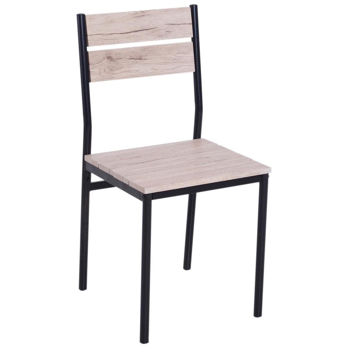 Compacte Eettafelset met 2 Stoelen - Eetkamertafel met eetkamerstoelen - Balkonset - Zitgroep - 2 Personen - Hout - Zwart