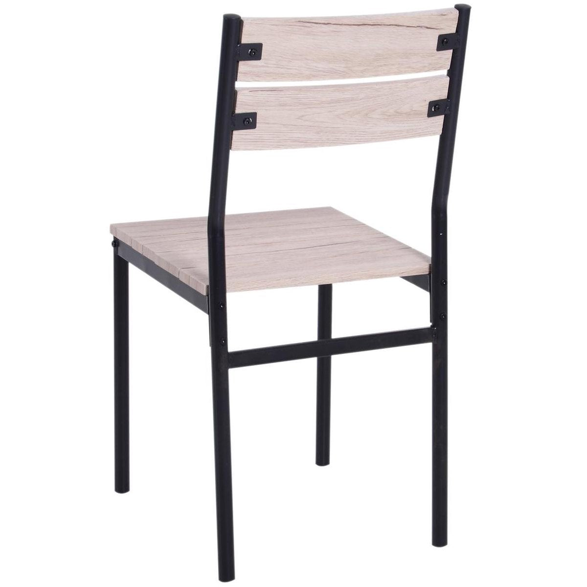 Compacte Eettafelset met 2 Stoelen - Eetkamertafel met eetkamerstoelen - Balkonset - Zitgroep - 2 Personen - Hout - Zwart