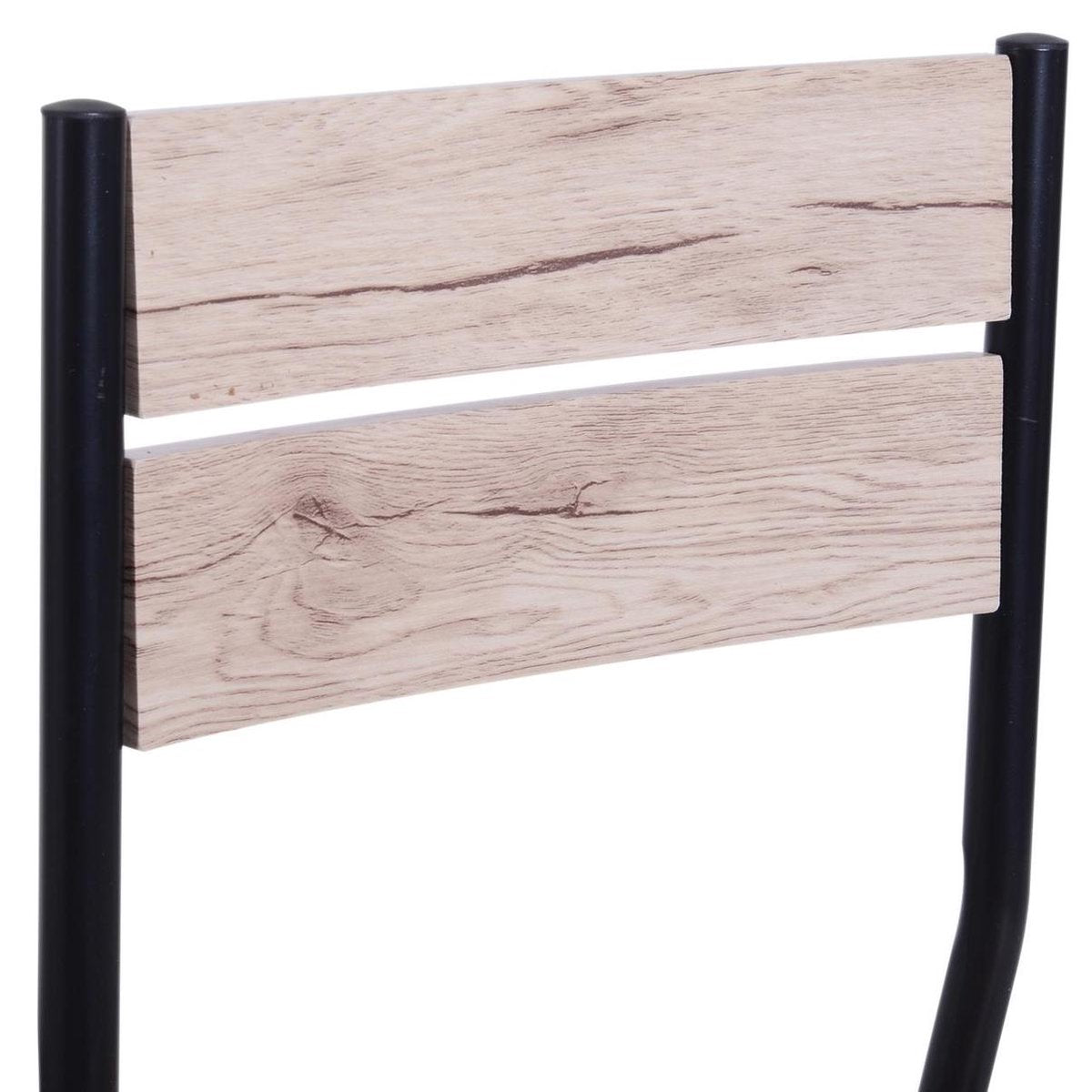 Compacte Eettafelset met 2 Stoelen - Eetkamertafel met eetkamerstoelen - Balkonset - Zitgroep - 2 Personen - Hout - Zwart