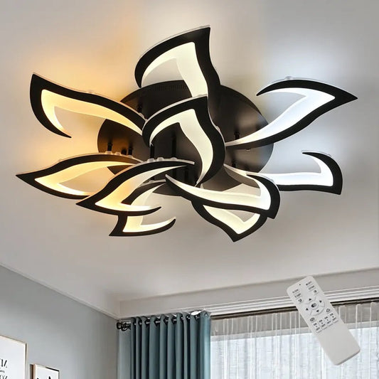 10 Lotus - Dimmable with Remote Control and APP - Ceiling light - Black - Smart lamp - Modern LED Lamp