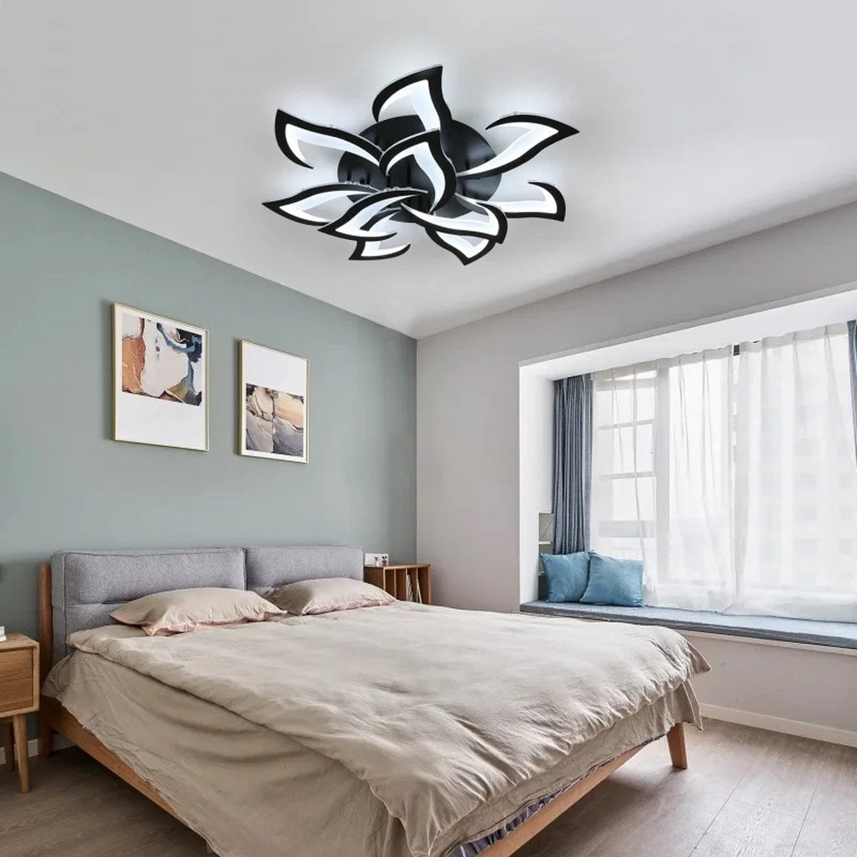 10 Lotus - Dimmable with Remote Control and APP - Ceiling light - Black - Smart lamp - Modern LED Lamp