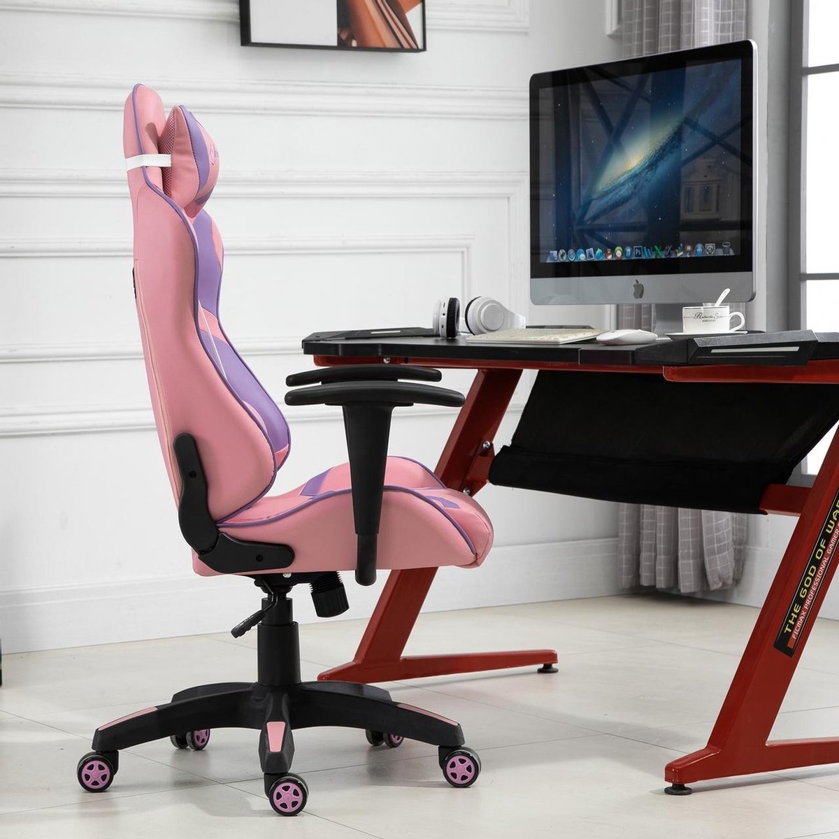 Office chair - Ergonomic office chair - Game chair - Gaming chair - Pink/Purple