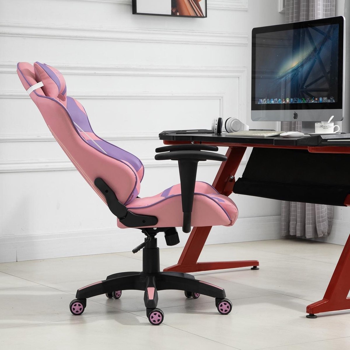 Office chair - Ergonomic office chair - Game chair - Gaming chair - Pink/Purple