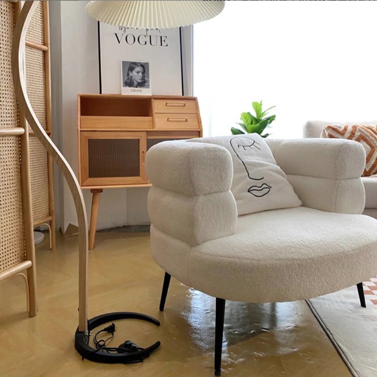 Teddy Fauteuil Halve Cirkel Roze