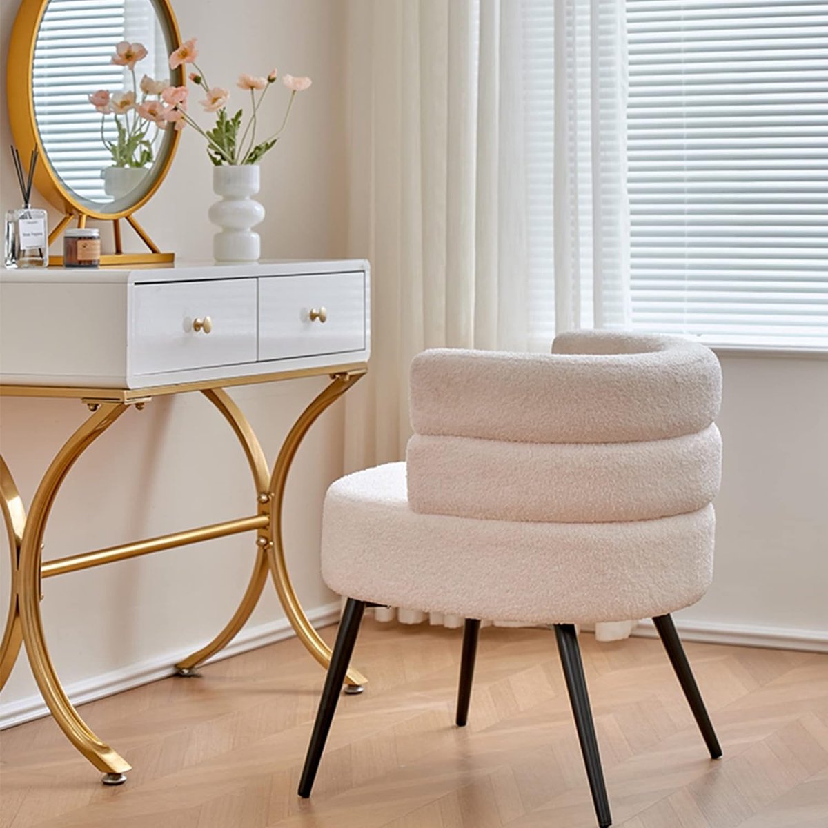 Teddy Fauteuil Halve Cirkel Roze