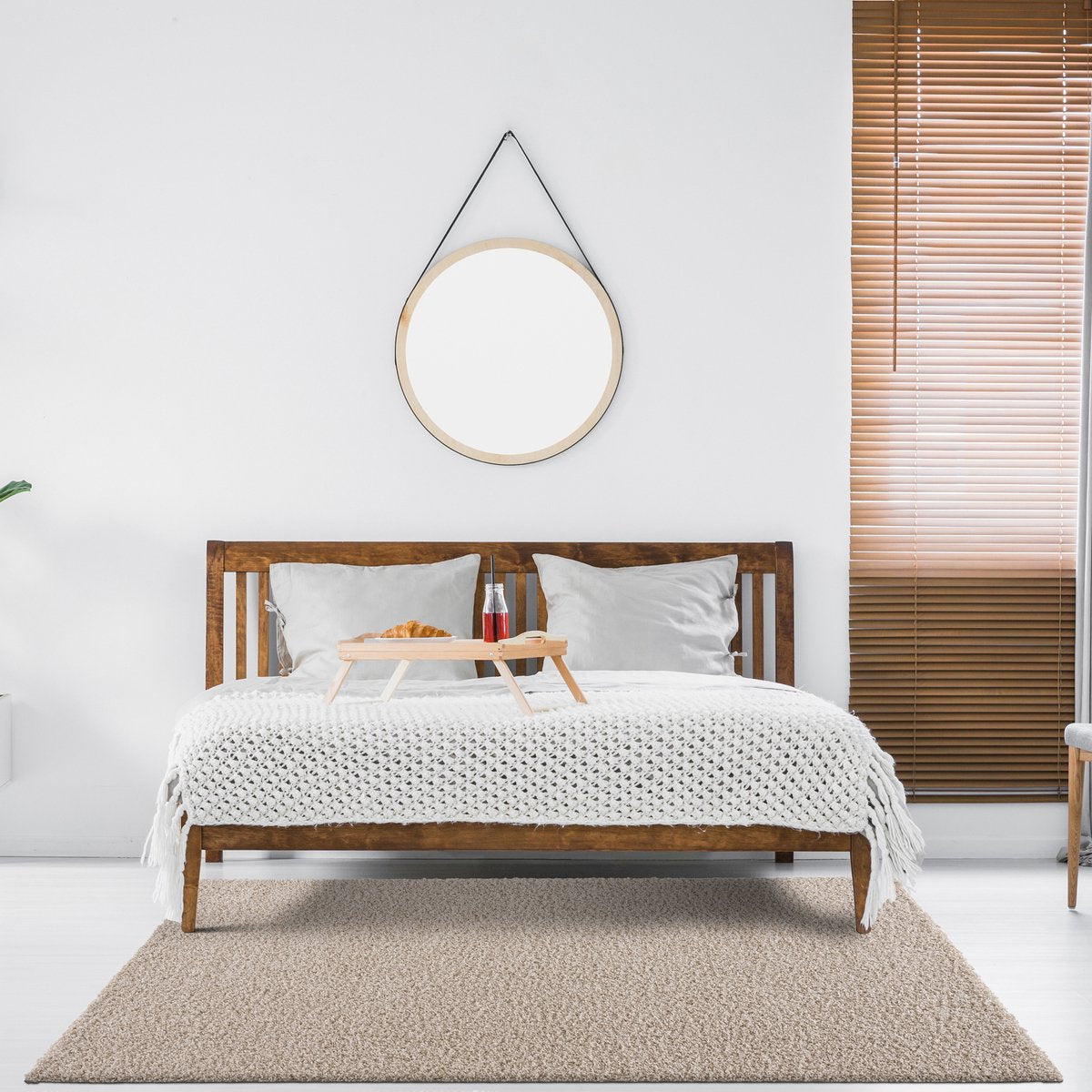 Loca Shaggy Vloerkleed Beige - 120x170 CM - Hoogpolig Vloerkleed - Tapijt voor Woonkamer, Slaapkamer