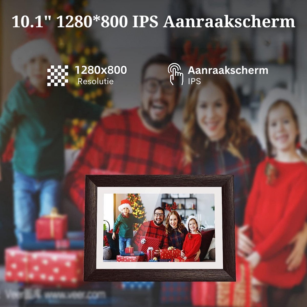 Digital Photo Frame - WiFi Digital - 1280 x 800 - Touchscreen - Luxury Photo Frame - Adjustable