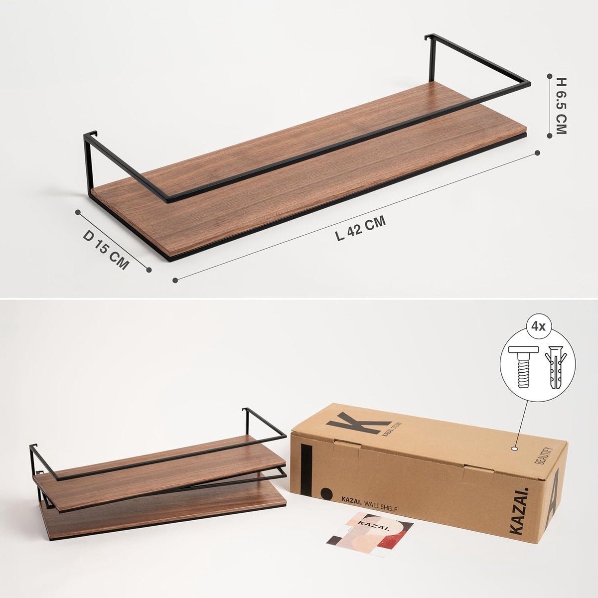 Stylish Floating Wall Shelf Set of Wood and Metal for Every Room