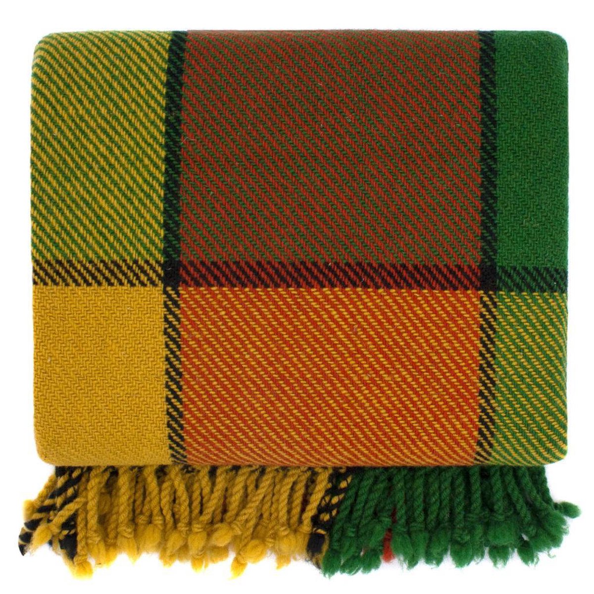 Alenika Wollen Plaid Groen Ivanna - 100% Zuiver wollen deken - 150x200cm - 1500g