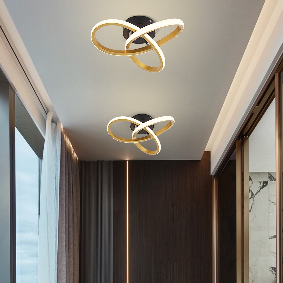 Plafondlamp Goud - Ganglamp - Moderne Lamp - Plafondverlichting Slaapkamer - Woondecoratie - Plafondlamp