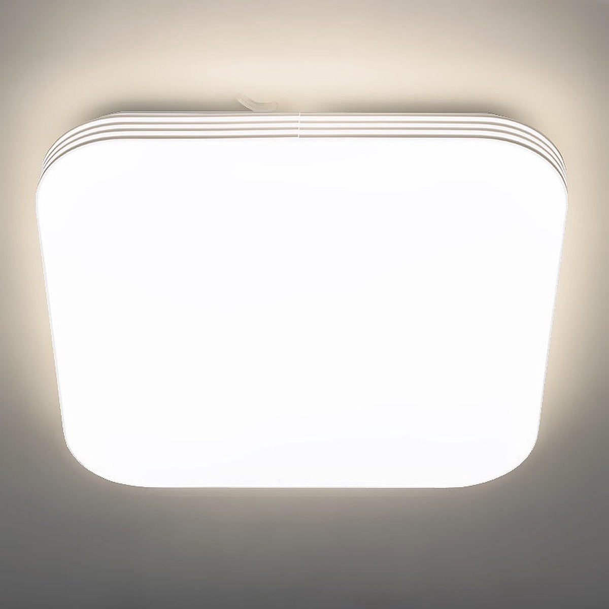 ADIS - LED Plafondlamp met Bewegingssensor - 28W - Daglicht Wit 4200K - 360° Detectiehoek - Opbouw - Vierkant - Wit/chroom - IP44