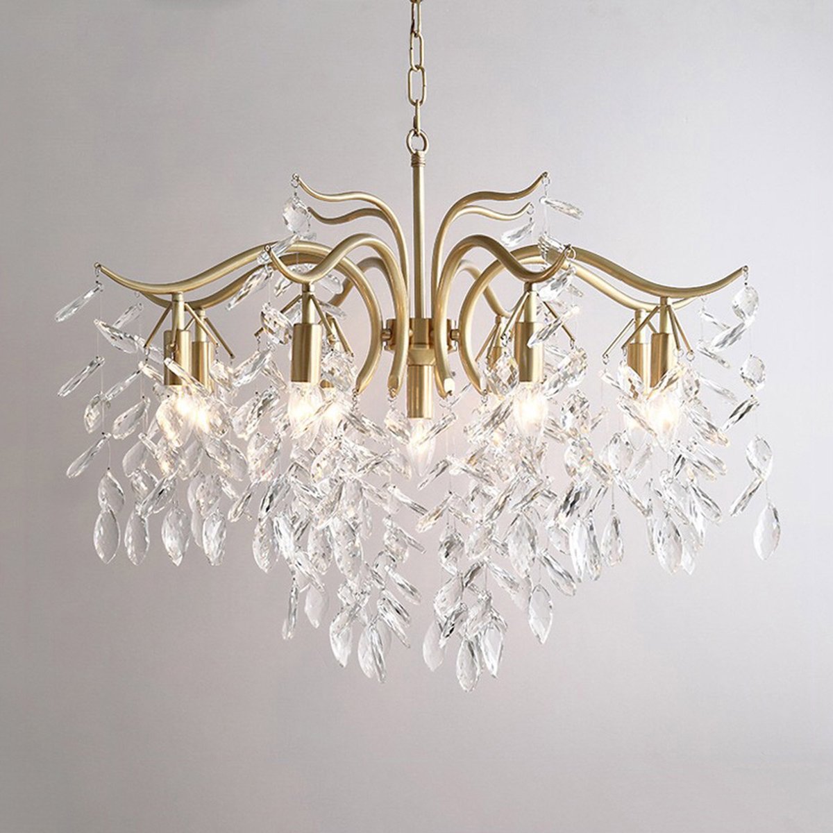 10 Arm Kroonluchter - Kristallen Kroonluchter - Goud - Hanglamp - Moderne Hanglamp - Woonkamerlamp - Moderne lamp