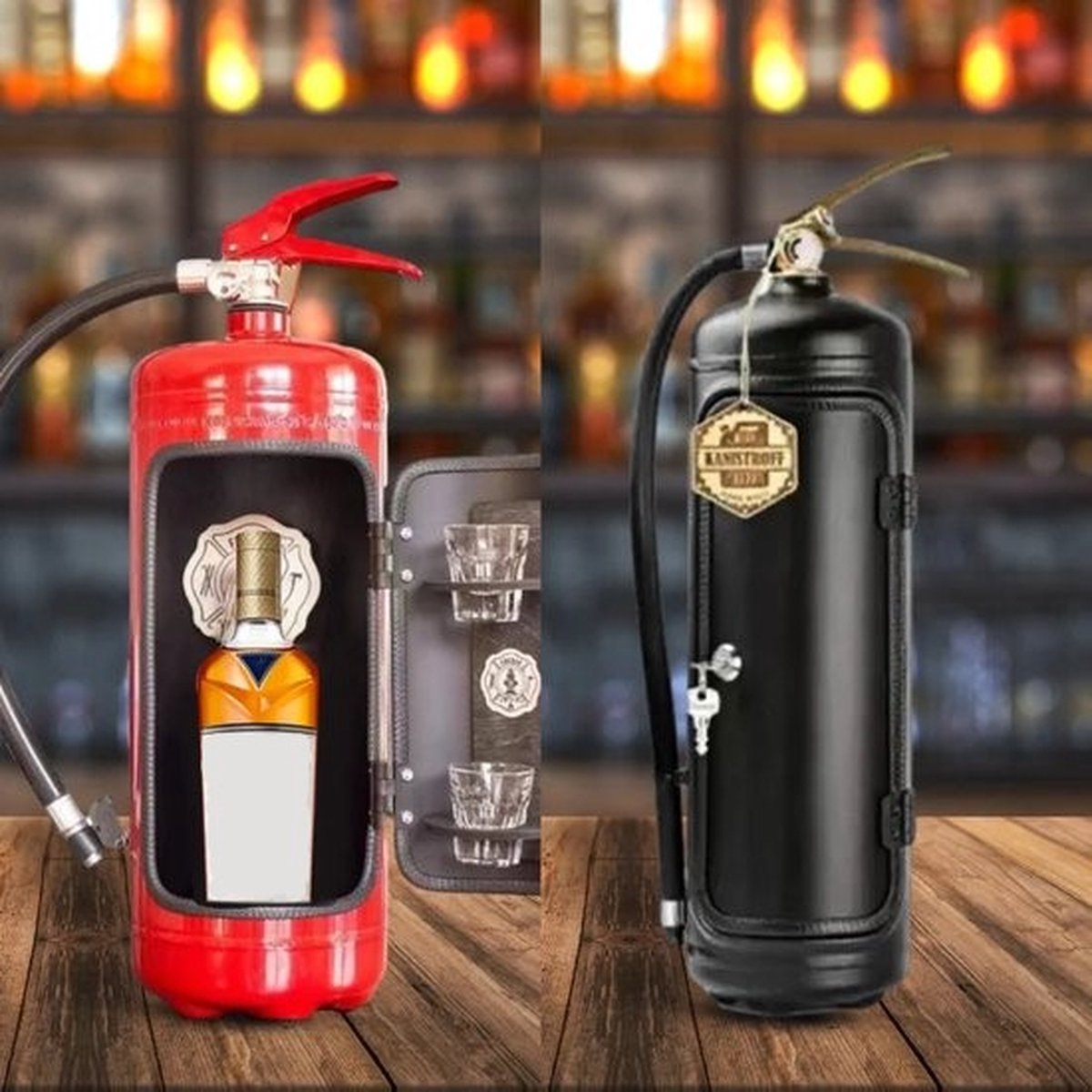 Unique Fire Extinguisher Design Storage Box - Perfect for Liquor Bottles - Drink Bottle Holder Decoration