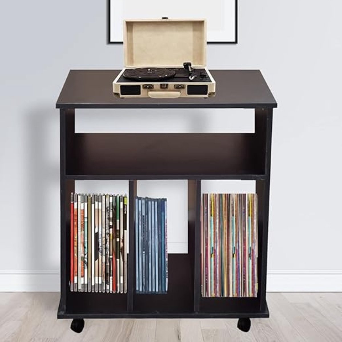 Platenspeler Meubel – Ip Kast – Platenkast - vinyl - Platen - Opbergsysteem - ‎40x60x70 Cm - Bruin