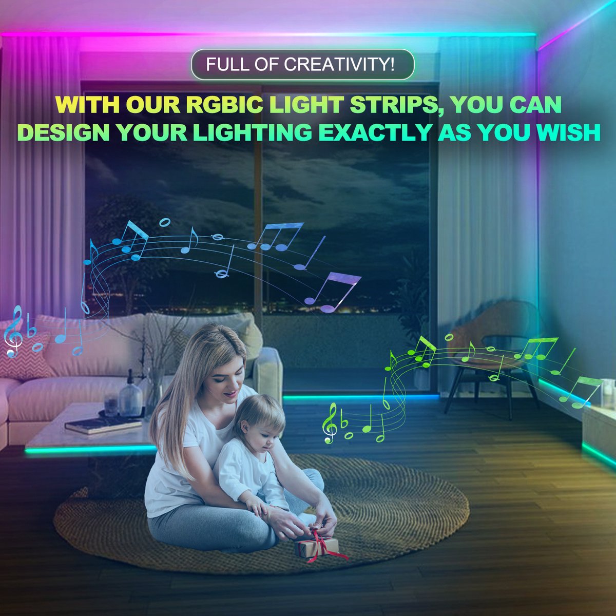 Neon LED Strip RGBIC 10 (2x5m) Meter - 3535 Lichtstrip IP65 Voor Buiten LED Verlichting - Met App En Afstandsbediening - Smart LED-strip - Volledig Dimbaar - Compatibel met Google Home, Amazon Alexa En Siri