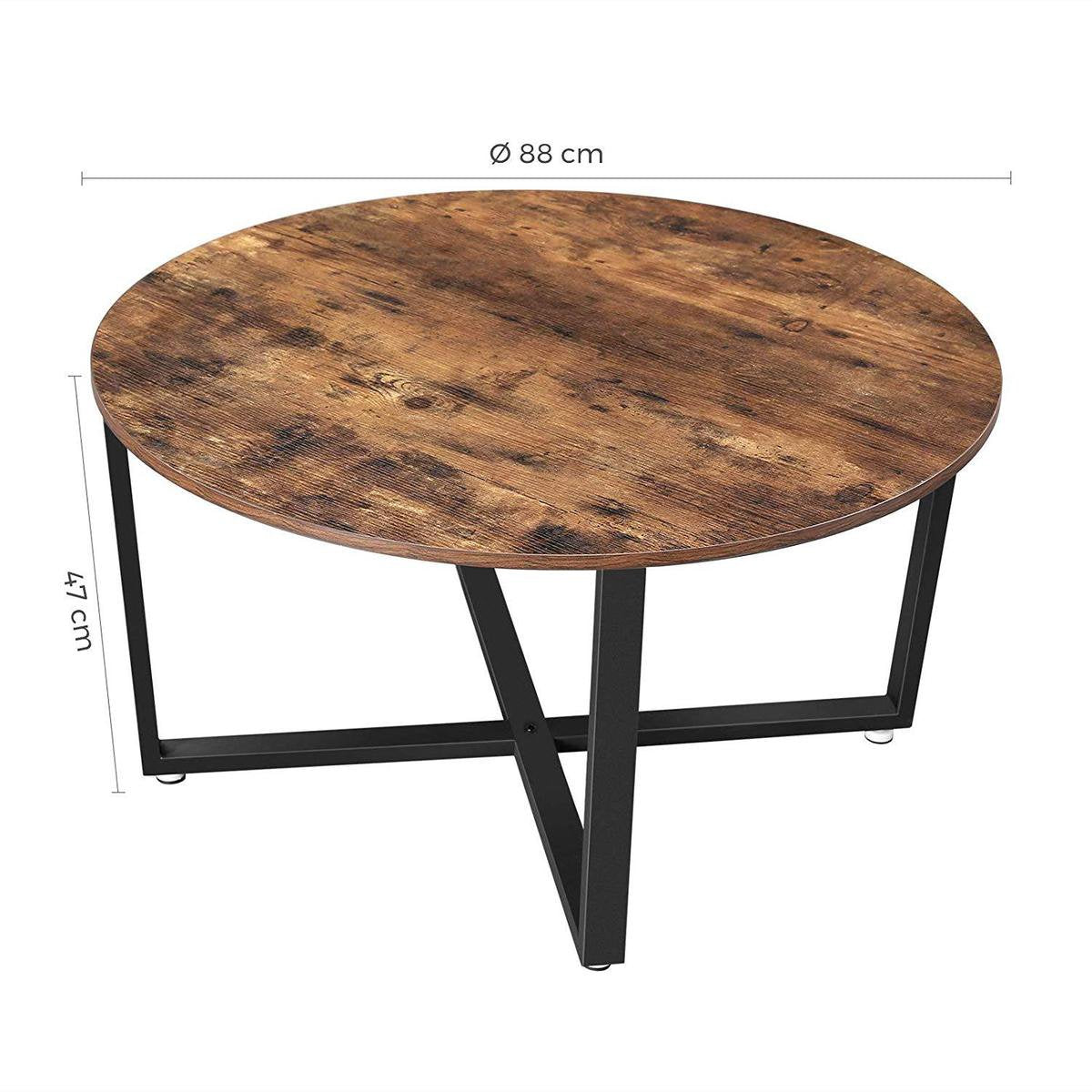 Nancy's Ronde Salontafel - Industriële Stijl - Bijzettafel - Cocktailtafel - 88 x 88 x 47 cm