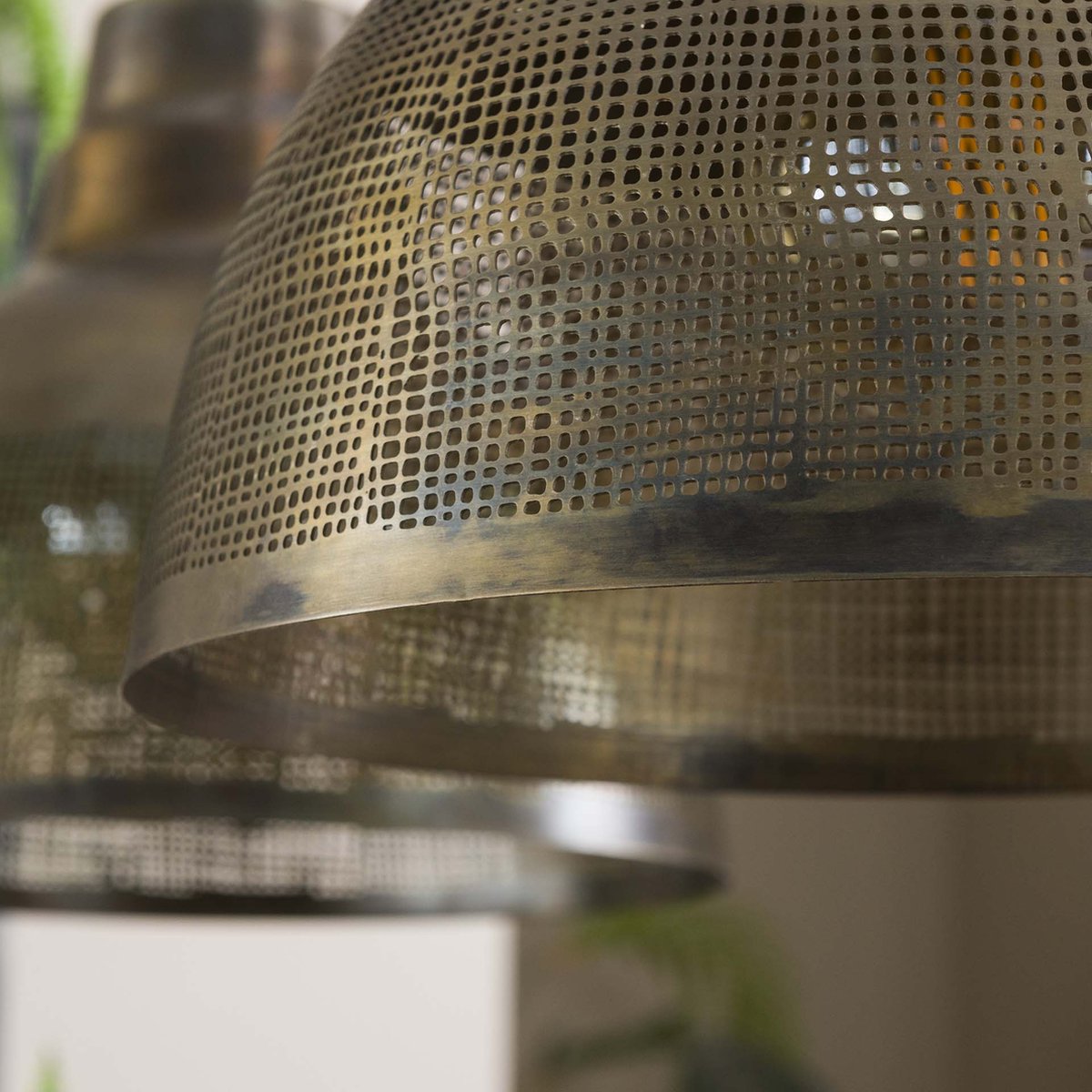Pendant Lamp Screen | 2-light | Ø38 | 150 cm | metal | bronze / brown | dining table / living room lamp | atmospheric / warm light | modern / rural design