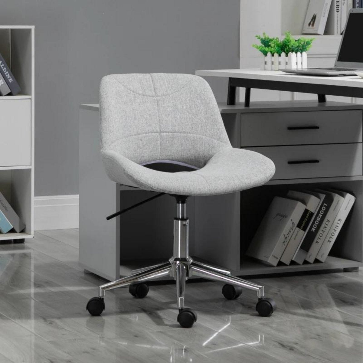 Bureaustoel - Ergonomische bureaustoel - Stoel - Draaibaar - Grijs - 49 x 56,5 x 73-82,5 cm