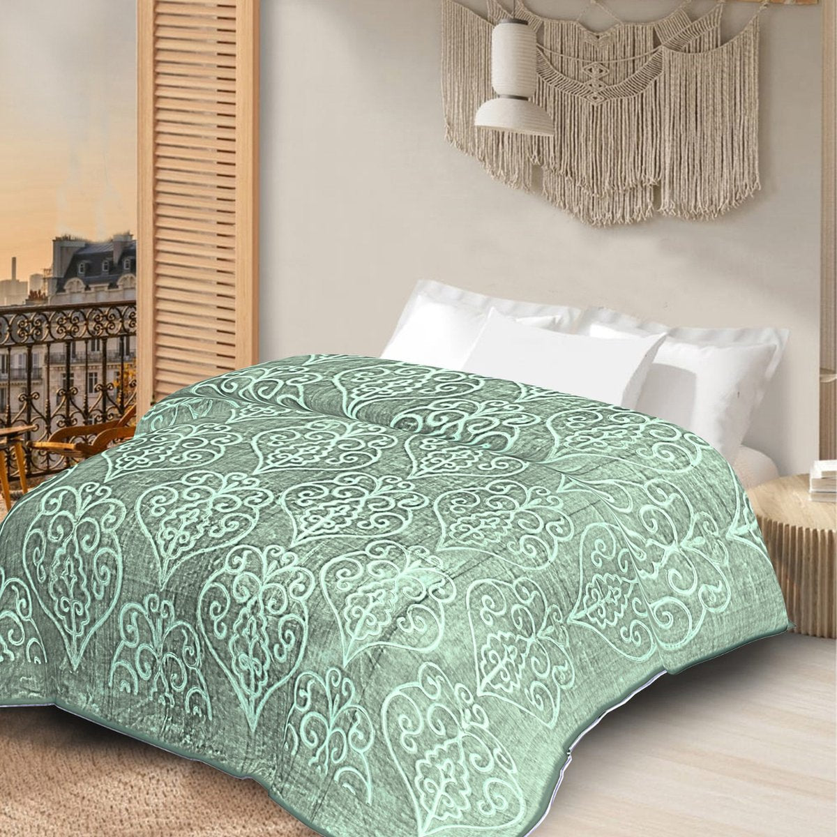 Warm double bedspread - warm blanket - soft throw - Green - Bedspread - soft blanket - Warm bedspread - 200x200
