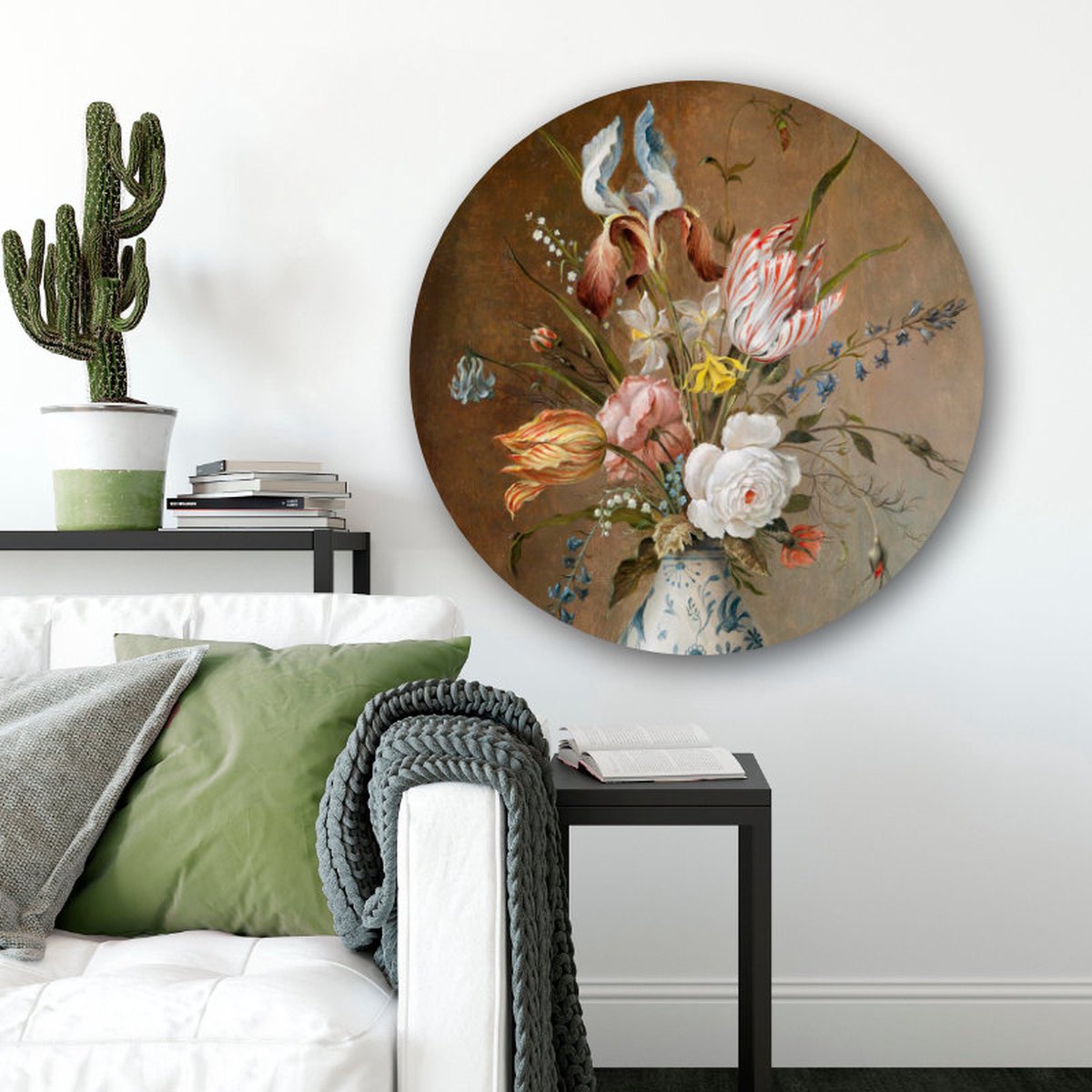 Wall Circle Still Life With Flowers Balthasar van der Ast | ⌀ 80 cm | Wall decoration | Indoor Wall Circle | Forex | Round Paintings