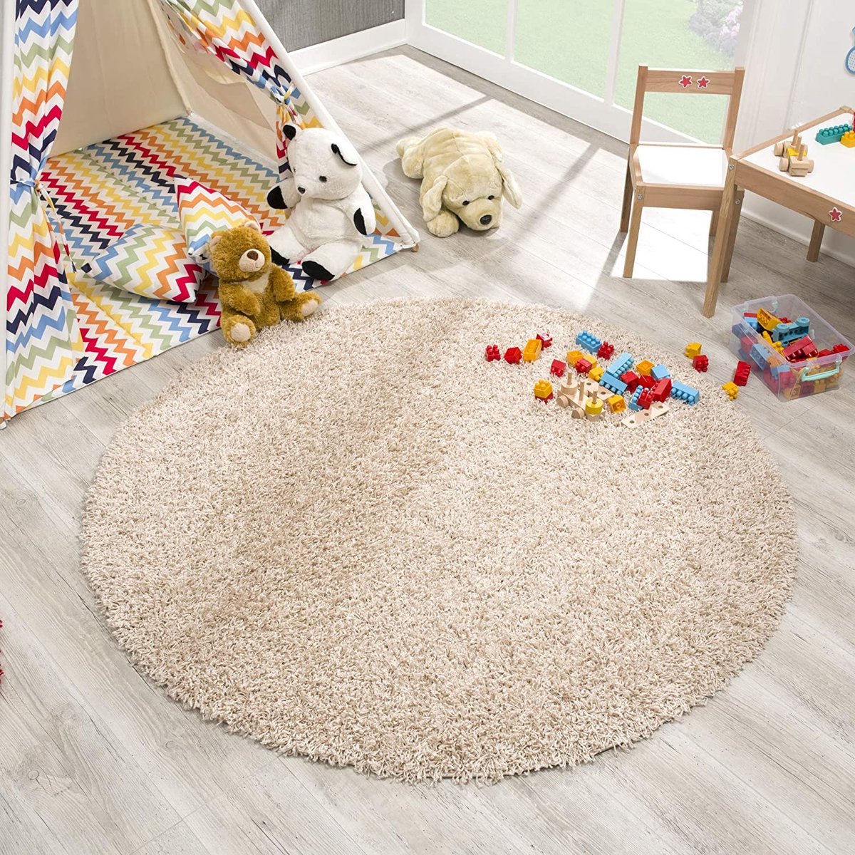 Loca Shaggy Vloerkleed Beige - 240 CM - Hoogpolig Vloerkleed - Tapijt Woonkamer, Slaapkamer