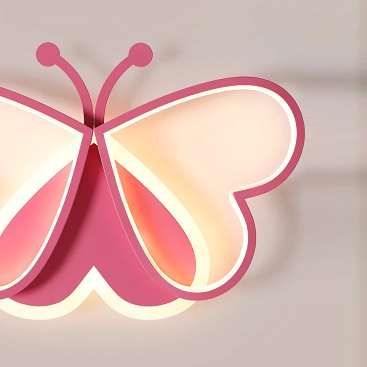 Butterfly Hearts Ceiling Lamp - Modern Lamp - Pink - 50 cm - Ceiling Light - Chandelier - Children's Room Lighting - 3 Colors - Animal Theme