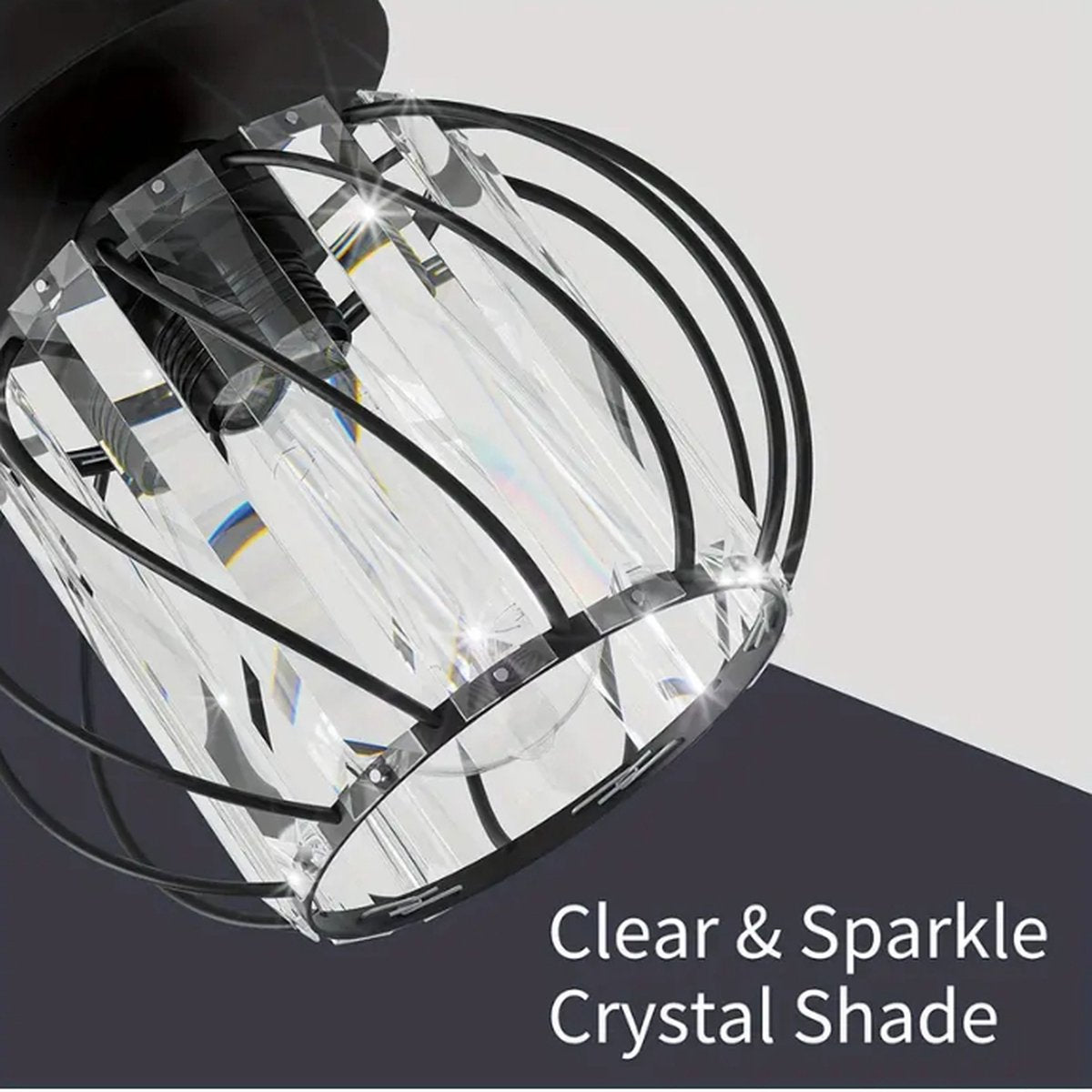 Modern Crystal Ceiling Light - LED Round Crystal - Chandelier - Black - Aisle or Hall Lamp - Crystal LED Lamp - Ceiling Lamp
