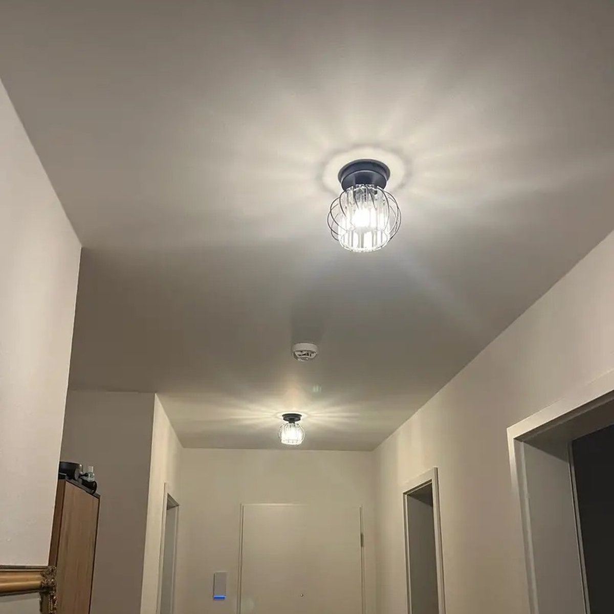 Modern Crystal Ceiling Light - LED Round Crystal - Chandelier - Black - Aisle or Hall Lamp - Crystal LED Lamp - Ceiling Lamp