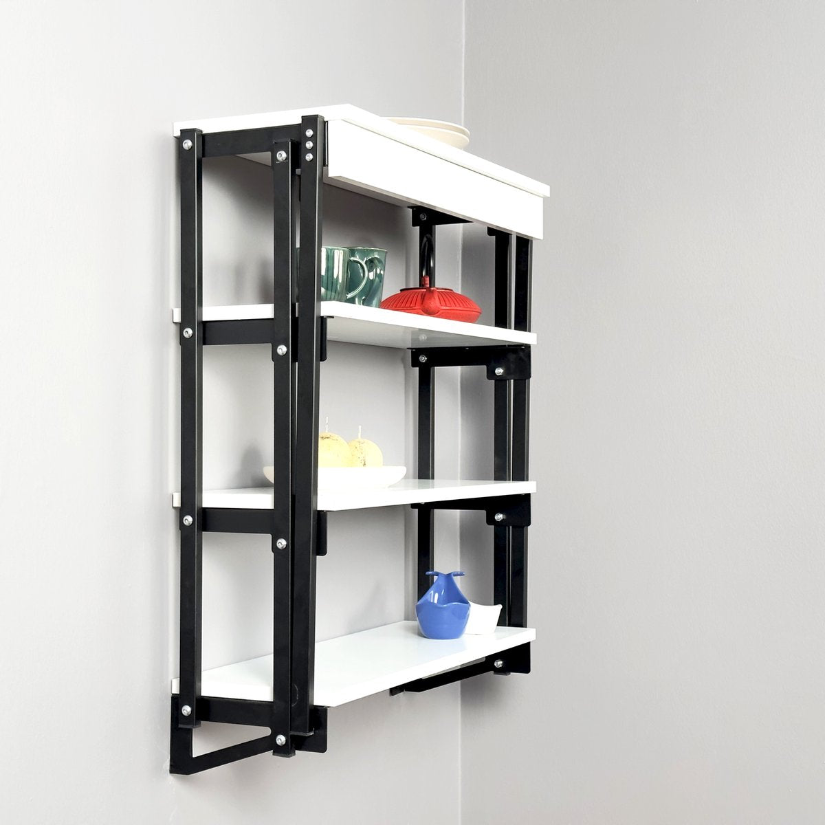 Opklapbare Tafel - Keukentafel - Wandtafel - Murphy Opvouwbare Tafel - Wandbureau - Bureau Inklapbaar - Multifunctioneel bureau & Plank - MDF - Wit