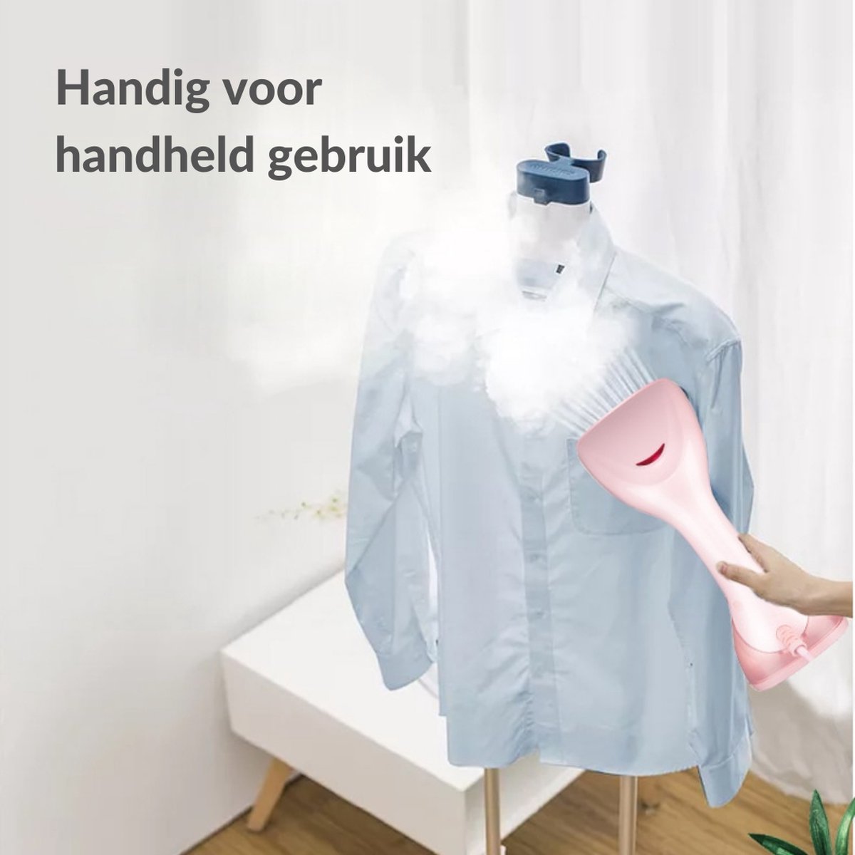 Stoomapparaat Kleding - Kledingstomer - Handstomer Kleding - Steamer - Handig op reis - 1500 Watt - Roze