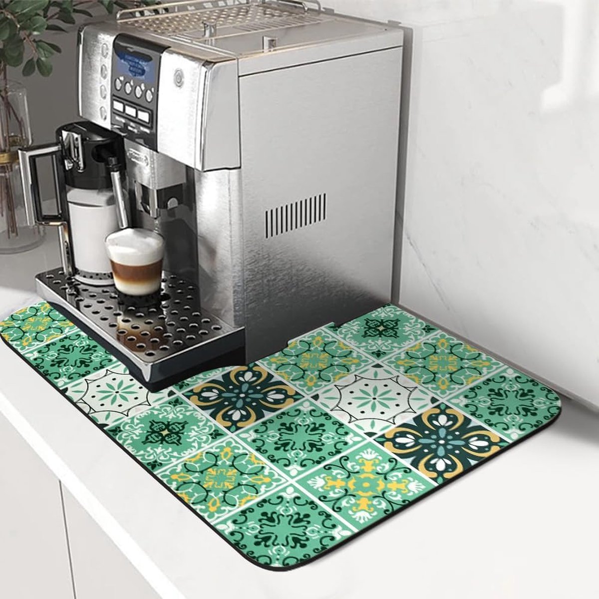 Coffee machine drip mat, absorbent drying mat, 40x50cm coffee machine mat base, absorbent draining mat, dish drying mat for kitchen, bathroom, countertop