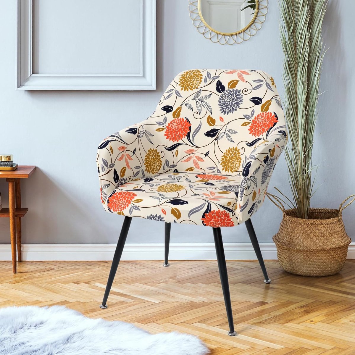 Stoelhoezen, rekbare stoelhoes, set van 2, kantelbare stoelen met armleuningen, afneembare hoes voor bureaustoelen, eetkamerstoelen, make-uptafel, stoel, keukenstoelen