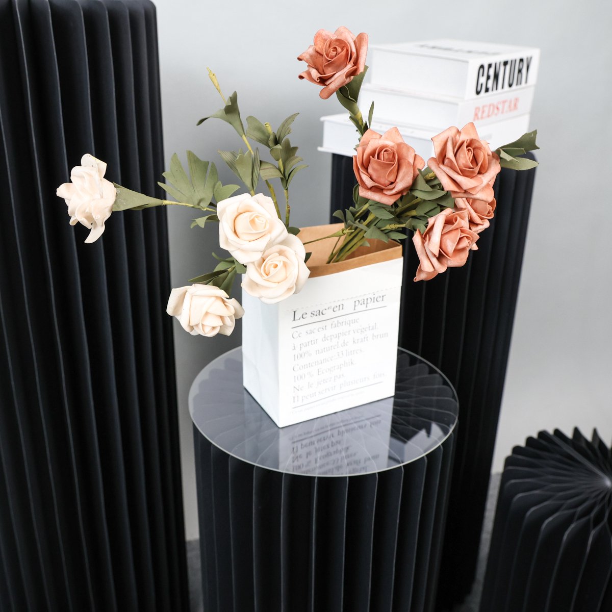 Plantentafel - Bloementafel - Taartplateau - Kerstzuil - Kerstdecoratie - Kerstaccessoire - Papieren cilinder - Opvouwbaar - Decoratie - Versiering - Bruiloft - Tafel - Kerst - Trouwerij - Bruiloft - Verjaardag - Feestje - Goud - Display - Diverse maten
