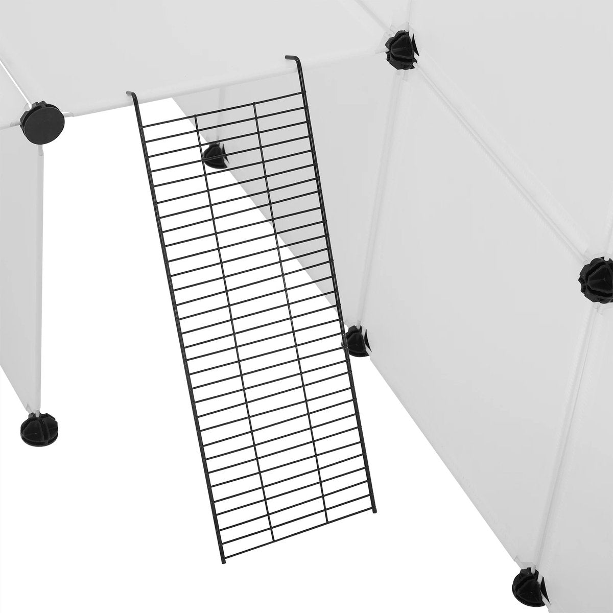Eszenzics™ modulaire dierenren - Opvouwbaar - Flexibel ontwerp - Solide kunststof wit - Extra verdieping - Voor konijn, cavia, hamster, knaagdier, hond enz. - Dierenkooi