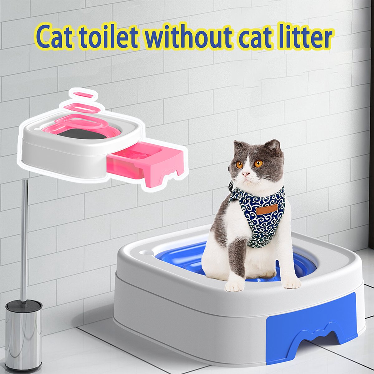 Newest Cat Toilet Toilet Trainer, Reusable Litter Box Without Litter, Training Education Cat Urinating Peeing Toilet Tool