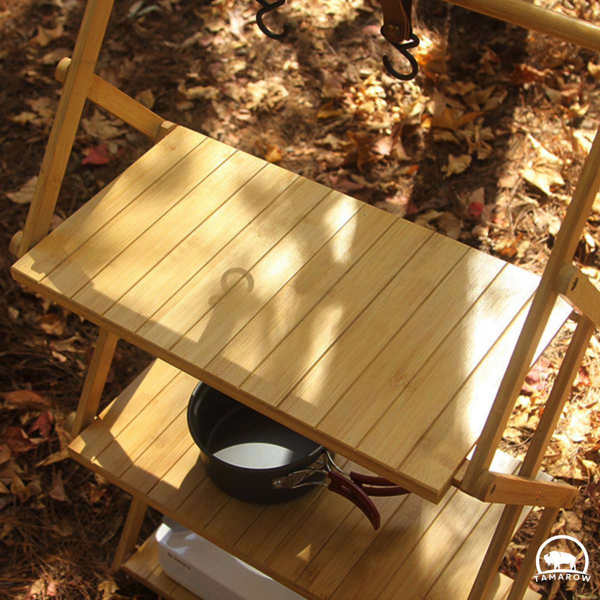 Opvouwbare Campingkast - Kampeerkast - Outdoor Organizer - Bamboe - 4 Planken