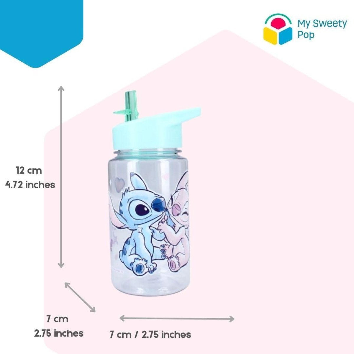 Plastic Drinking Bottle Stitch Preschool Holiday Meals 12 cm Girls 450 ml Hydration Gift Idea kids water bottle