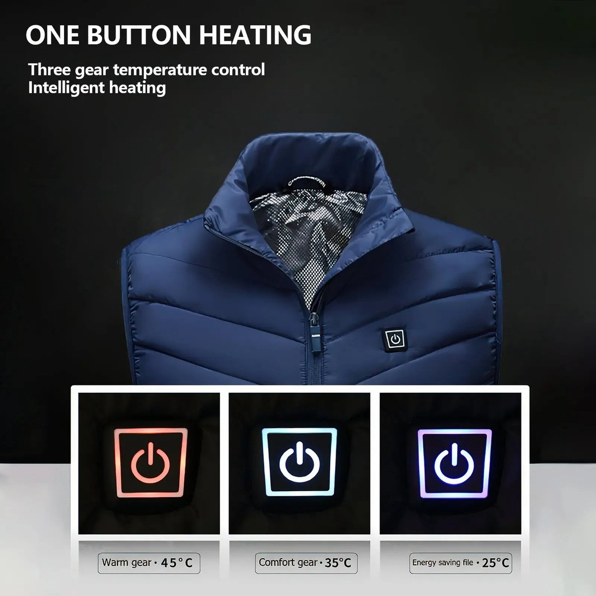Heated Vest met Grafeen en USB - Wasbaar Elektrisch Verwarmd Jack voor Mannen en Vrouwen, Sport- en Buitenactiviteiten | Maat L | Verwarmd Sportjack