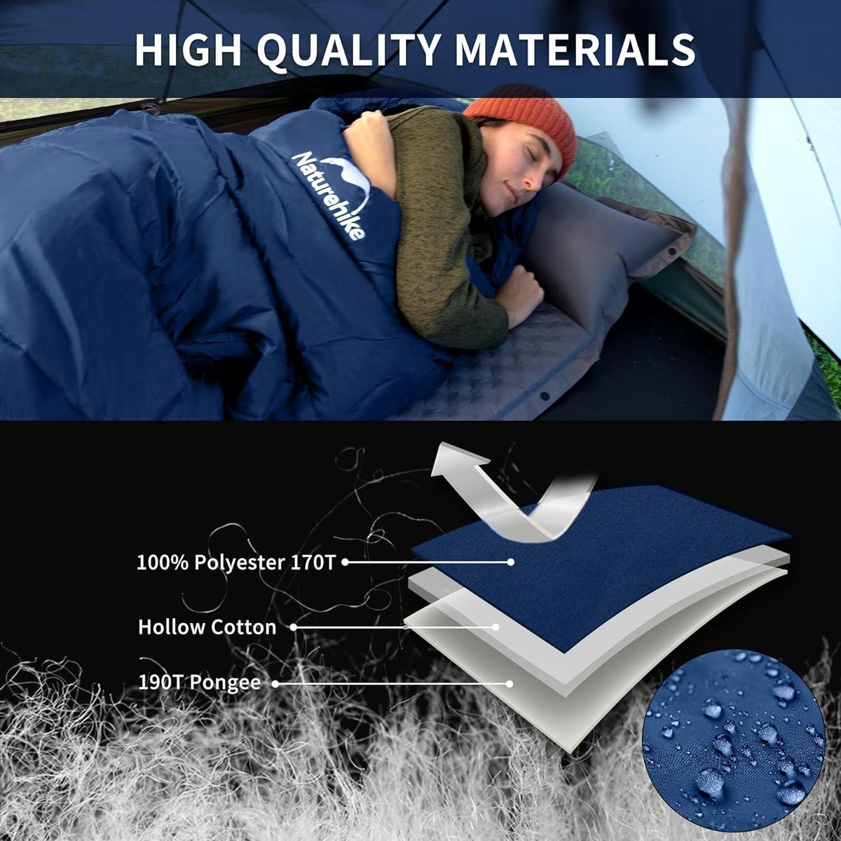 Mummie slaapzak met capuchon 300GSM - Lichtgewicht compact voor één persoon - Slaapzak 4 ℃ Zomer Winter - Geweldig voor volwassenen en kinderen - Wandelen reizen