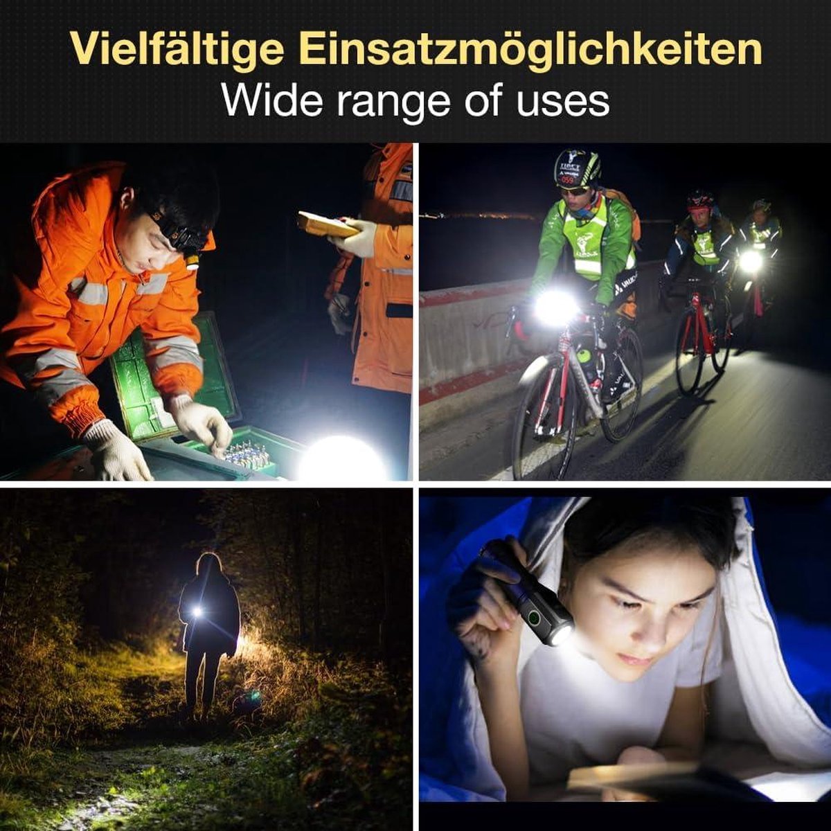 3 led oplaadbare mini-zaklamp 5000 lumen tactisch-verstelbare lengte-2 batterijen-5 lichtmodi-IPX6 waterdicht-kamperen-wandelen-vissen