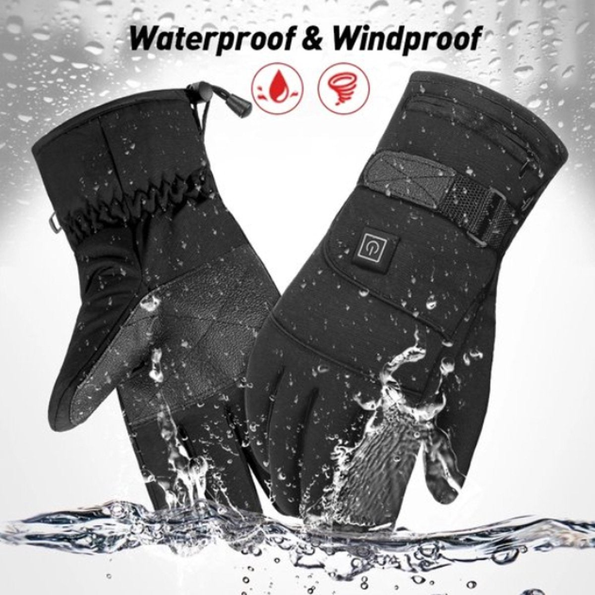 Waterdichte Verwarmde Motorhandschoenen – Werkt op Batterijen, Compatibel met Touchscreen, Ideaal voor Winterse Motorritten, Racing en Rijden – Handverwarmers voor Comfort en Bescherming
