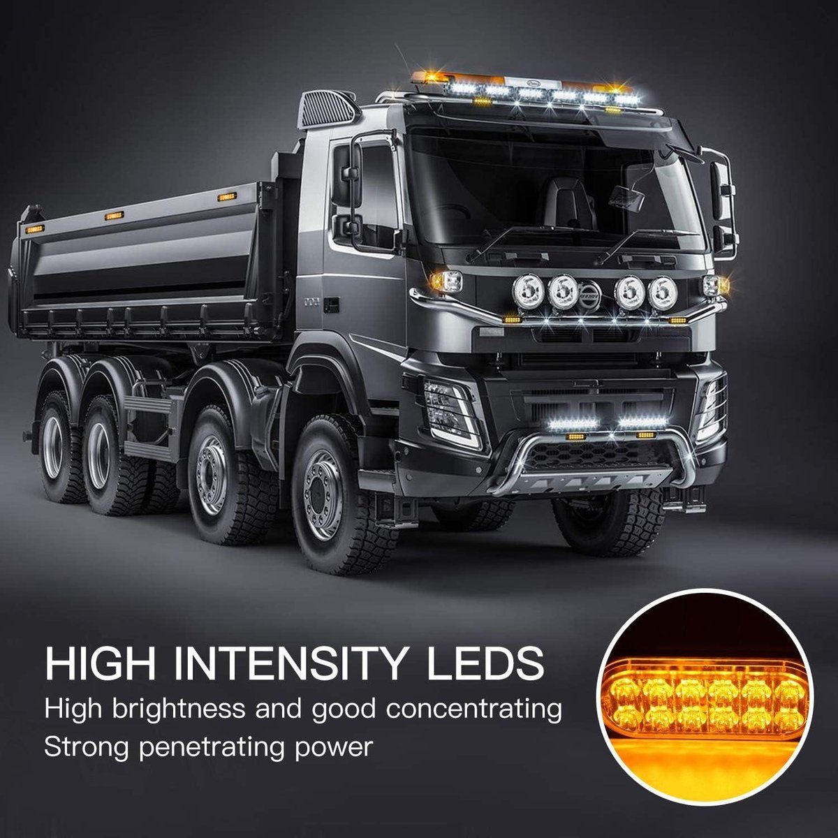 LED-noodstroboscoopknipperlichten 12-24 V voor auto's - waarschuwingslicht frontflitser - oranje flitser - knipperlicht auto vrachtwagen Vrachtwagen Accessoires