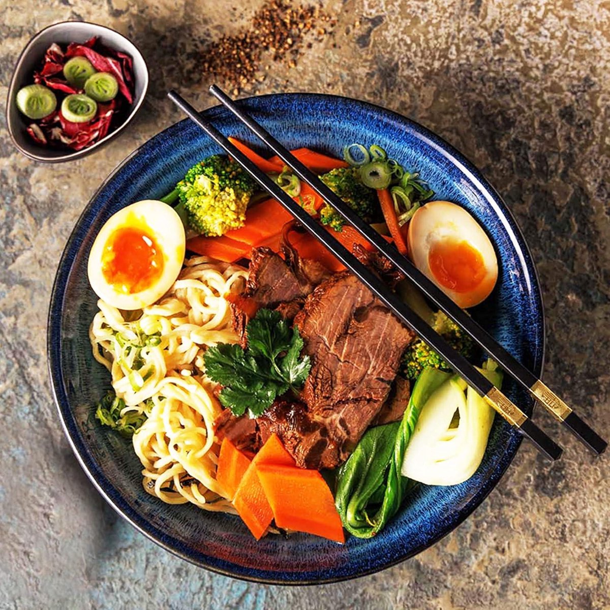Ramen Kom 8-delige set originele Japanse keramische ramen en soep kommen - incl. eetstokjes en lepels - Aziatisch servies kom voor noedelsoep muesli salade - incl. e-book